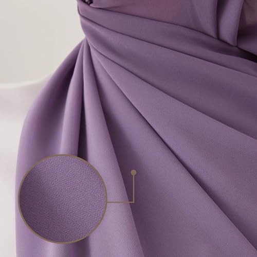 Modest Small Luxury Chiffon Hijab | Premium Lightweight, Flowy and Textured Chiffon Wrap Head Scarf for Women - color: Lilac