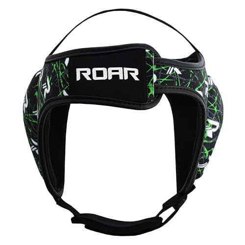 ROAR-INT Wrestling Headgear Men BJJ Ear Guard Protection MMA Grappling Cauliflower Helmet - color: Green (Pack-1)
