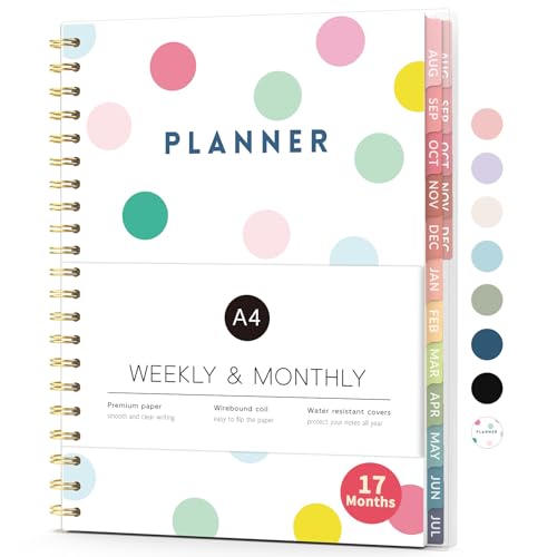 Aug 2026 - Dec 2027 Planner, Forvencer 17 Month Academic Planner 2026-2027, 8.5" x 11", Calendar Planner Weekly and Monthly, Daily Agenda, School Supplies for Student Teacher, A4, Polka Dot Style - color: Polka Dot Style, size: 8.5" x 11"