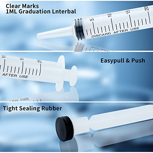 4pcs 20ml Plastic Syringes with 1pc 13inch Plastic Tubing, Syringe for Liquid in Scientific Lab, Pet Feeding, Glue Syringe for Craft Making, Epoxy Resin, Lubricant, Lip Gloss Filling and Supplies - size: 4pcs 20ml syringes with 1 tubing