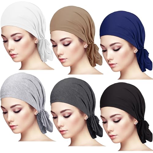 Syhood Slip on Pre Tied Head Scarves for Women - color: Basic Colors