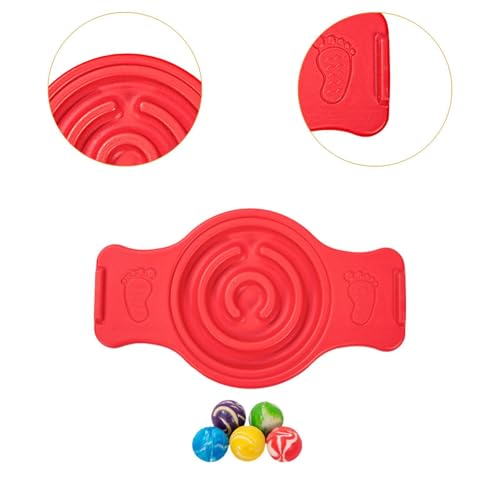 predolo Balance Board Maze Rocking Seesaw Sensory Training,Professional,Multipurpose,Labyrinth disks Wobble Board for Surfing Kids, Red
