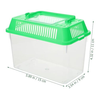 Fish Bowl Fish Bowl Portable Fish Tank Turtle Tank Reptile Carrier Turtle Plastic Fish Mini Fish - Fish Aquarium Betta Fish Reptile - color: Green