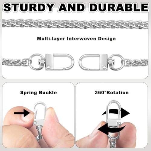 ELANE 4 PCS Purse Chain Straps,47" Purse Straps Purse Chains for Handbags Accessories for Crossbody Bags Purses - color: O-silver