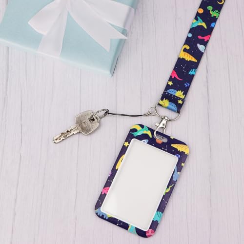 Space Dinosaur Lanyard for Kids with Retractable Badge Holder Cute Badge Reel Clip for Key Card Work ID Young Student Teacher - color: Dinosaur