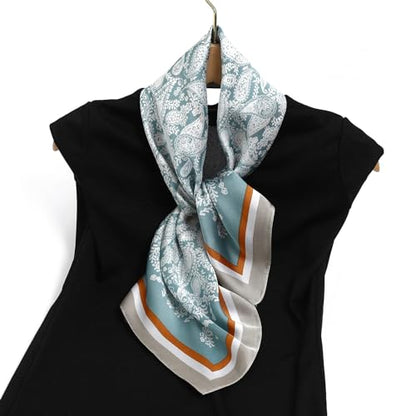 STARWHISPER 27" Square Head Scarf for Women Silk Feeling Satin Scarf Women Fashion Silk Scarf for Wrapping Hair - color: Paisley4