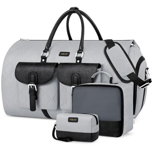 Garment Bag for Travel Convertible Carry on Travel Duffel Bag for Men Women - color: A04-Grey