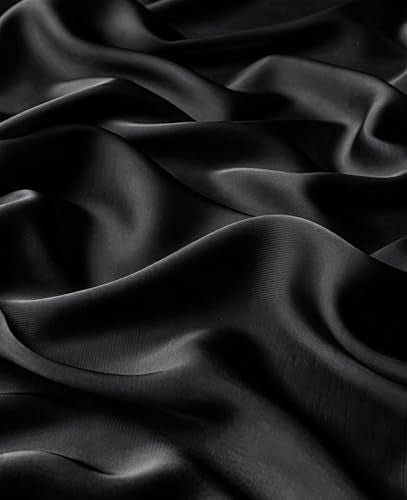 Lina & Lily Luxury Satin Hijab Head Scarf Shawl Wrap for Muslim Women Extra Long - color: Black