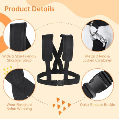 4 PCS Sled Harness, Resistance Training Rope Kit, for Exercise & Tire Pulling Fitness Workout, Adjustable Padded Shoulder Strap