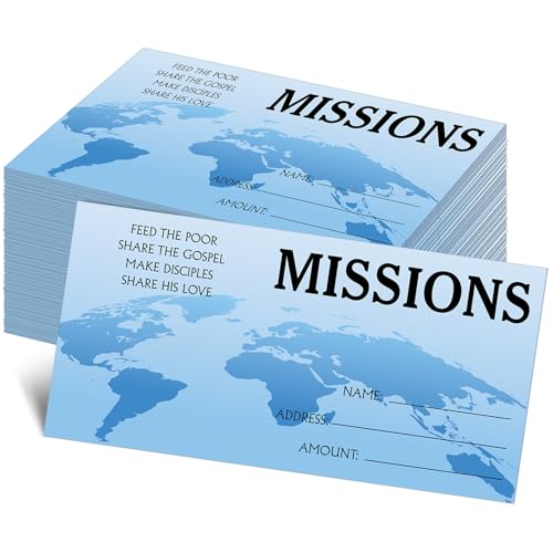 Woanger 500 Count Tithes and Offering Envelopes for Donation Envelope Bill Size Checks and Cash for Tithes and Offering (Missions) - style: Missions