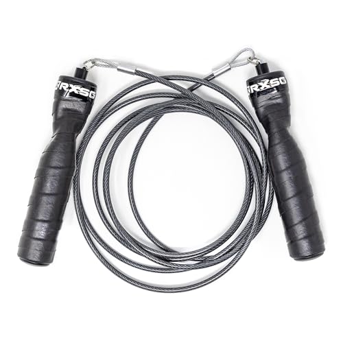 Rx Smart Gear Jump Rope - Black Ops Ergonomic Handles with Trans Black Cable Buff 3.4 | Jump Smart Weighted Speed Rope for Sports & Fitness, MMA, HIIT, Cardio Workout - size: Small