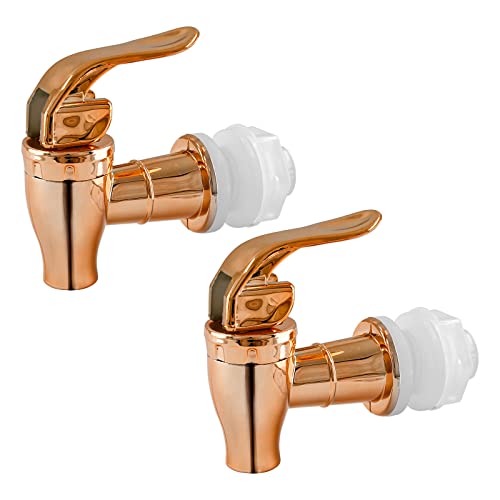 Biaungdo 2 Pcs Replacement Spigot for Beverage Dispenser, Rose Gold | Push Style, Beverage Dispenser Compatible, Carafe Spigot, Water Dispenser Replacement Spout Faucet - color: Rose Gold
