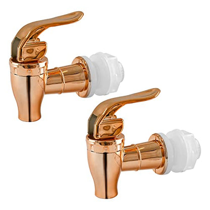 Biaungdo 2 Pcs Replacement Spigot for Beverage Dispenser, Rose Gold | Push Style, Beverage Dispenser Compatible, Carafe Spigot, Water Dispenser Replacement Spout Faucet - color: Rose Gold