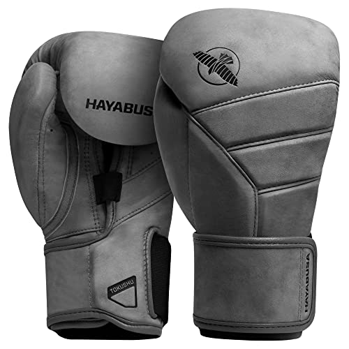 Hayabusa T3 LX Leather Boxing Gloves | Leather Boxing Gloves, Training Gloves Men and Women, Sparring Gloves, Heavy Bag Gloves, 16oz Boxing Gloves, Muay Thai Gloves - color: Slate, size: 14oz