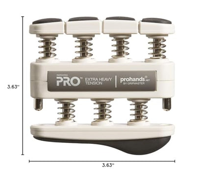 Prohands PRO Hand Exerciser, Finger Exerciser (Hand Grip Strengthener), Spring-Loaded, Finger-Piston System, Isolate and Exercise Each Finger - color: Gray - Pro, size: 11 lb (Extra-Heavy Tension)