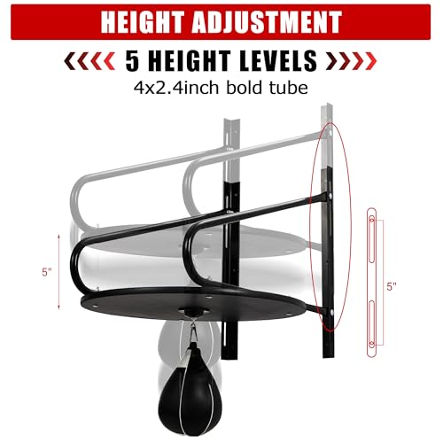 Wall Mounted Speed Bag Platform with Speed Ball, Heavy Duty Iron Boxing Training Kit for, Punching & Coordination, Home Gym Workout Equipment
