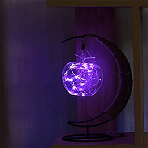 LED Decorative lamp Table lamp 3D Magic Moonlight Wrought Iron Night Light Christmas Home Decoration Birthday Gift USB Power Supply 5.5 * 5.1 * 11 inches （A Purple） - style: A Purple
