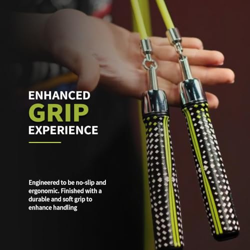 HEREROPE 1/4LB Weighted Jump Rope for Speed, Cardio, Boxing & Workout, Skipping Rope with Ball-bearing, Comfortable & Ergonomic Grip, Tangle Free Cable, Jump Ropes for Men Women Fitness - size: ‎M - 8'4 (User Height 5'4.5" - 5'7")