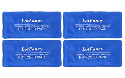 LotFancy Ice Pack for Injuries, 4 Reusable Hot Cold Packs for Therapy, Cooling or Heating Gel Pad for First Aid, Back, Shoulder, Neck, Head, Feet Pain Relief, 10.5 x 5 Inches - style: 11x5in(Pack of 4)