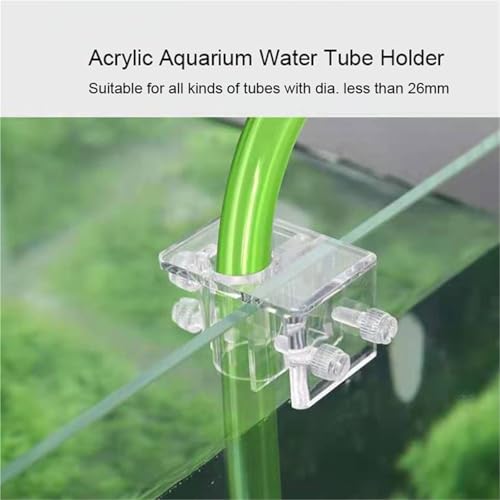 Aquarium Fish Tank Inflow Outflow Tube Holder 6pcs 26mm Large Pipe Water Tube Fixed Clip Acrylic Aquarium Water Tube Holder Water Pipe Hose Mount Bracket Fish Tank Hose Clamp(26mm) - size: 26mm