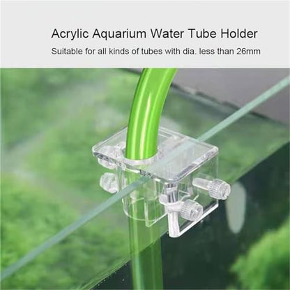 Aquarium Fish Tank Inflow Outflow Tube Holder 6pcs 26mm Large Pipe Water Tube Fixed Clip Acrylic Aquarium Water Tube Holder Water Pipe Hose Mount Bracket Fish Tank Hose Clamp(20mm) - size: 20mm
