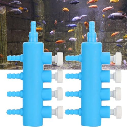 2Pcs 4mm Adapter Connector Plastic Distributor Aquarium Air Pump Splitter for Fish Tank Oxygen Tubing(4 Way) - style: 4 Way