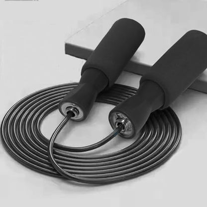 9.8 feet Adjustable Tangle-Free jumping rope exercise fitness home adult professional fat burning for fitness and weight loss - color: black