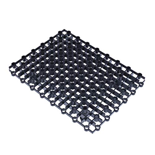 Hemobllo Aquarium Bottom Plate Fish Tank Bottom Tray Grid PVC Fish Tank Board Divides Tray Divider Bottom for Mixed Breeding 5pcs (Black Tank Stand Fish Tank Divider - size: Size 1