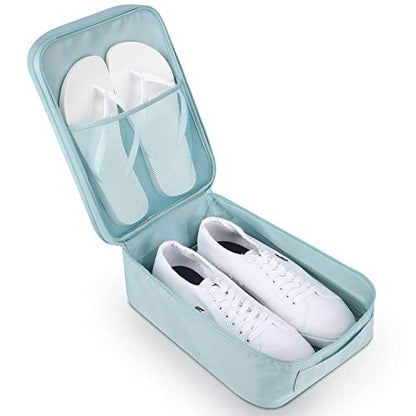 Mossio Shoe Bag Holds 3 Pair of Shoes for Travel and Daily Use Storage Pouch - color: Pink Striped