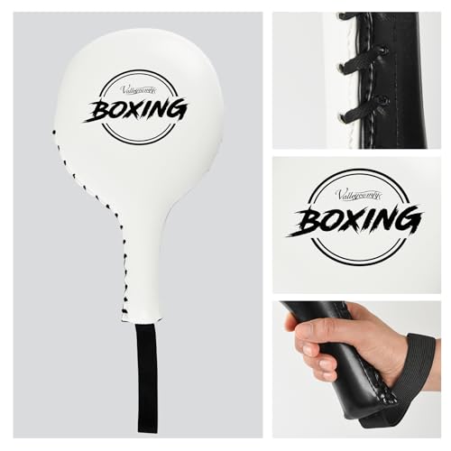 Valleycomfy Boxing Target Paddles Fight Gear Punching & Striking Pads - color: White
