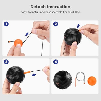 Sportneer Massage Lacrosse Ball with String, Deep Tissue Massager for Back Myofascial Release, Shoulder Trigger Point Therapy & Foot Plantar Fasciitis, Full Body Relaxation, Greasy Black - color: Greasy Black