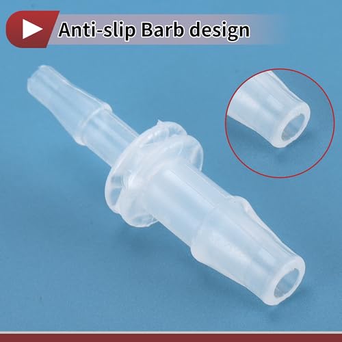 Plastic Hose Barb Fitting 1/8" x 3/16" OD Barb Straight Through Pipe Connector Clear 5 Pcs - size: 1/8"-3/16"