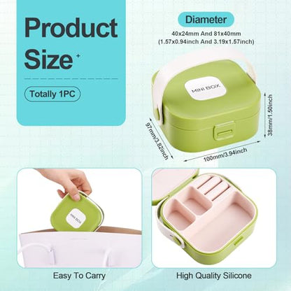 Silicone Jewelry Boxes Present Box,PU Leather Travel Jewelry Case,Mini Jewelry Box Travel Jewelry Box Jewelry Gift Boxes Necklaces Earrings Bracelets Boxes for Women,Green Yellow - color: Green Yellow