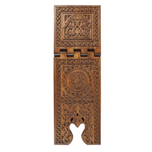 Luxury Big Size Carved Wooden Quran Holder | Islamic Book Stand, Rihal | Adjustable Koran Lectern for Floor | Reading Stand