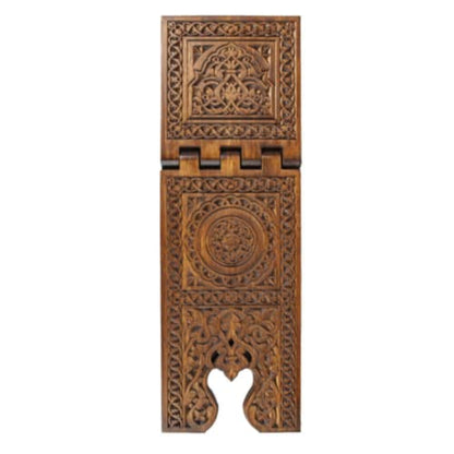 Luxury Big Size Carved Wooden Quran Holder | Islamic Book Stand, Rihal | Adjustable Koran Lectern for Floor | Reading Stand