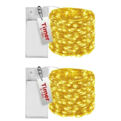 Honche 2 Pack Fairy Lights Battery Operated with Timer 6.65FT/Pack 20LED Twinkle Lights Copper Wire String Lights Battery Powered for Indoor DIY Wedding Party Holiday Christmas Decoration - size: 2 pack