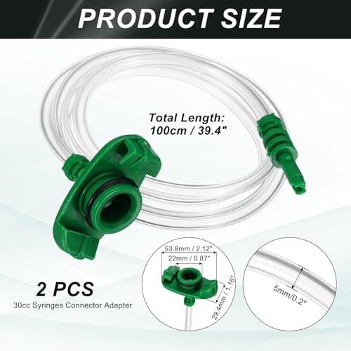 uxcell 2 Pcs Air Tube 30cc Glue Adhesive Dispenser Syringes Connector Adapter Replacement for Industrial Glue Liquid Cartridge Dispensing Accessories - size: 30cc