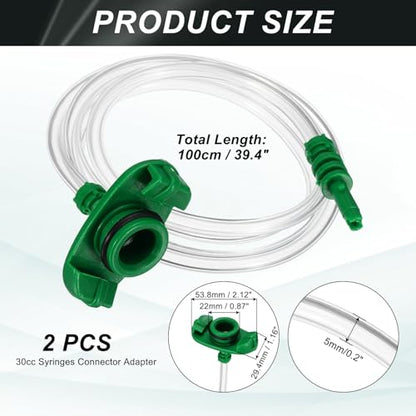 uxcell 2 Pcs Air Tube 30cc Glue Adhesive Dispenser Syringes Connector Adapter Replacement for Industrial Glue Liquid Cartridge Dispensing Accessories - size: 30cc