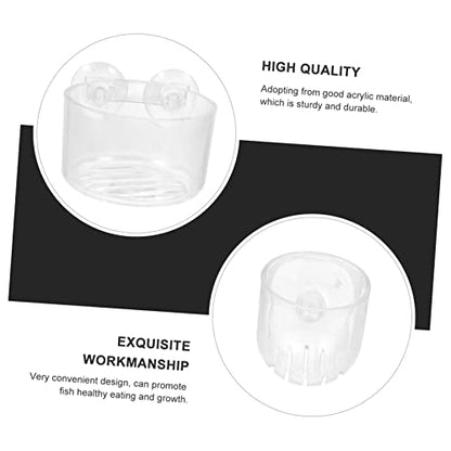 4pcs Acrylic Fish Feeding Cup Set Shrimp Feeder Suction Base for Aquatic Feeding in Aquariums and Fish Tanks