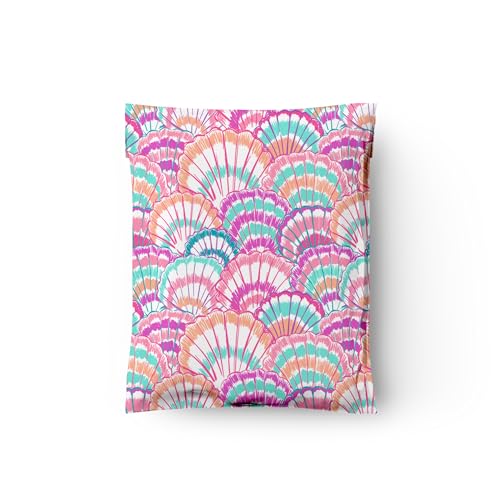 10x13 (100) Summer Seashell Summer Designer Poly Mailers Waterproof Self Sealing Tear Resistant Polymailers Shipping Envelopes Premium Printed Bags For Small Businesses - color: Seashells, size: 10x13