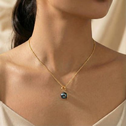 TRYNDI Tahitian Black Pearl Necklaces for Women - Wife Christmas Gift Ideas - style: Black Pearl Twist