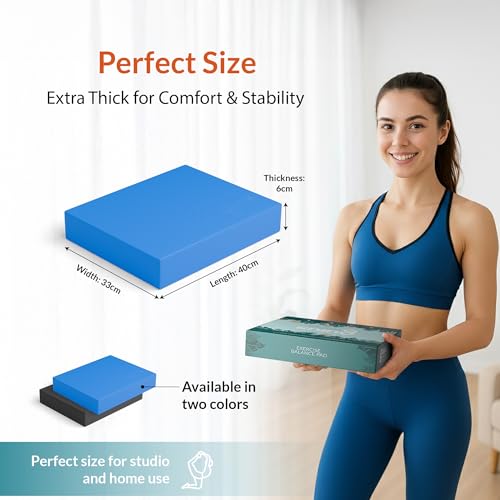 Gurus Balance Pad – High-Density Foam Balance Pad Physical Therapy for Stability & Strength, Exercise Foam Pad for Balancing, Non-Slip Lightweight Trainer for Home Gym & Rehab (Blue) - color: Blue