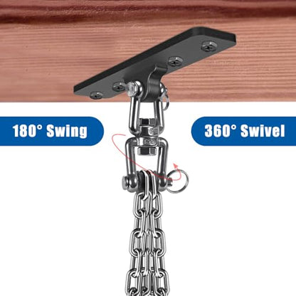 Kipika Heavy Bag Hanger Wall Mount Punching, Rotatable Heavy Duty Boxing Bag Bracket for Home Gym Indoor, Adjustable Length for Kickboxing Bag, Muay Thai Bag,Speed Bag - color: ‎A-Black