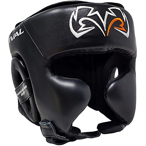 RIVAL Boxing RHG2 Hybrid Headgear - Ultra-Thin, Super-Sleek Design, Compact Training Style with Cheek Guards - color: Black, size: Small