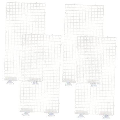 Abaodam Aquarium Isolation Panel Set 4-Piece Lattice Plate Suction Cups Modular Divider for Fish Tank 30x15cm Aquarium Supplies Random Color