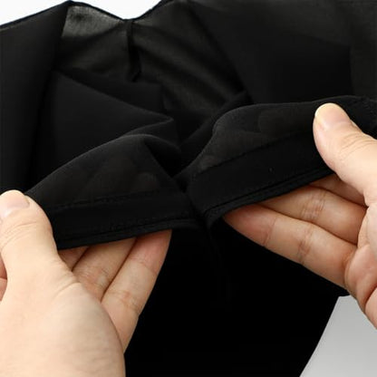 Instant Chiffon Hijab Set 3-in-1 Scarf with Built-in Magnets and Undercaps Head Wraps with Model Cap - color: Black 1