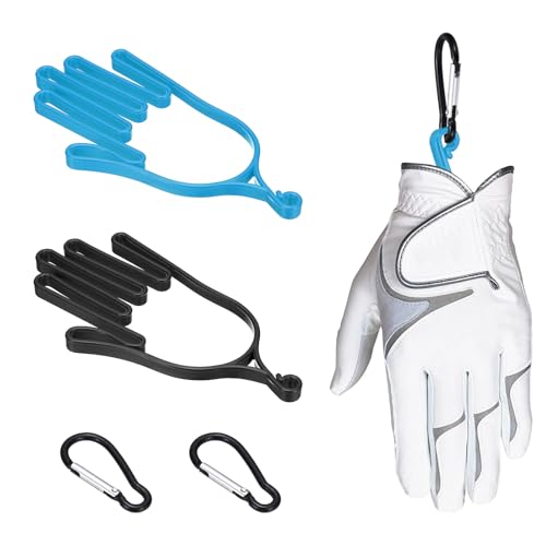 PATIKIL Golf Gloves Stretcher, Plastic Keeper Support Rack Holder Dryer Hanger Frame with Hanging Hook - color: Black/Blue