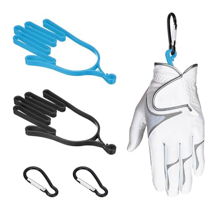 PATIKIL Golf Gloves Stretcher, Plastic Keeper Support Rack Holder Dryer Hanger Frame with Hanging Hook - color: Black/Blue
