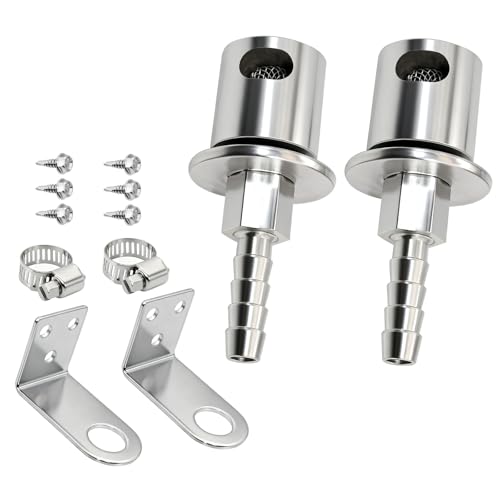 2Pcs Remote Mount Vent Valve for Fuel Tanks, Tank Vent Line Replacement Part, 5/16'' Barb Size, Detachable - color: 2 Pack