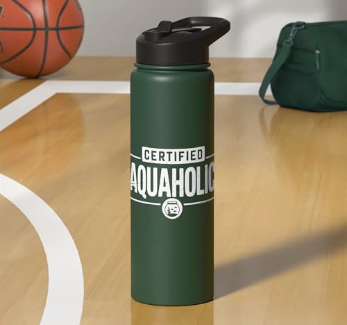 Aquarium Lover Fishkeeping Aquascape Aquarist Stainless Steel Insulated Water Bottle - color: Dark Green